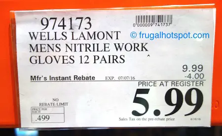 Wells Lamont Mens Nitrile Work Gloves 12-Pairs Costco Price | Frugal Hotspot