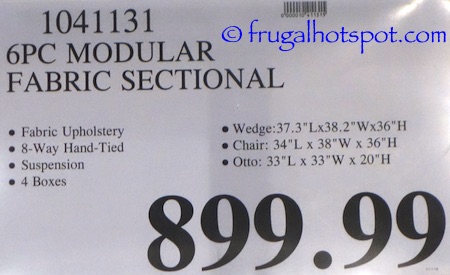 6-Piece Modular Fabric Sectional Costco Price | Frugal Hotspot