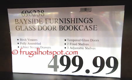 Bayside Furnishings Glass Door Bookcase Costco Price | Frugal Hotspot