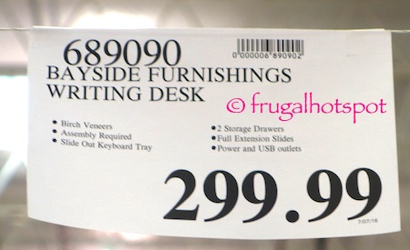 Bayside Furnishings Writing Desk Costco Price | Frugal Hotspot