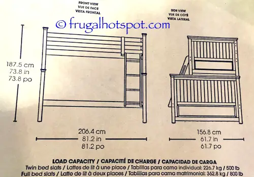 Bayside Furnishings Twin Over Full Bunk Bed Costco | Frugal Hotspot