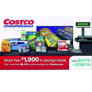 Costco Coupon Book: August 4, 2016 - August 28, 2016.