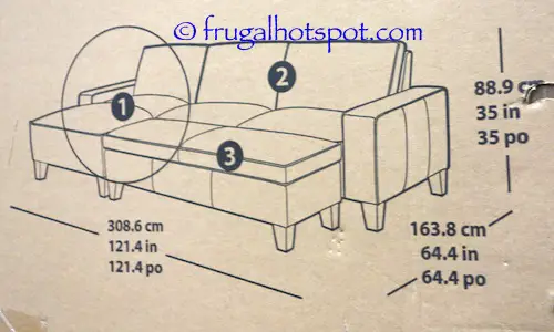Gray Chaise Sofa with Storage Ottoman Costco | Frugal Hotspot