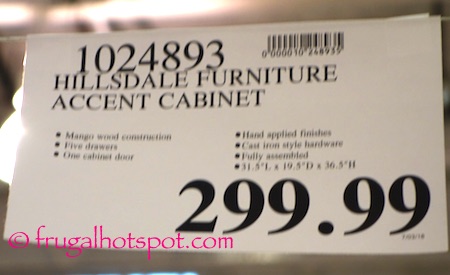 Hillsdale Furniture Accent Cabinet Costco Price | Frugal Hotspot