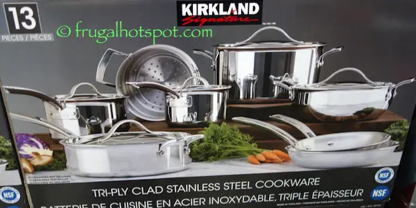 Kirkland Signature 13-Piece Tri-Ply Stainless Steel Cookware Costco | Frugal Hotspot