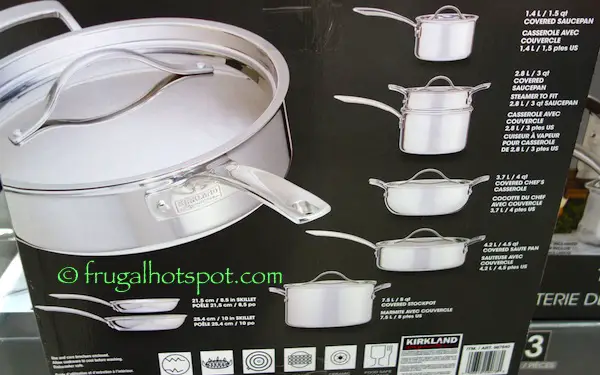 Kirkland Signature 13-Piece Tri-Ply Stainless Steel Cookware Costco | Frugal Hotspot