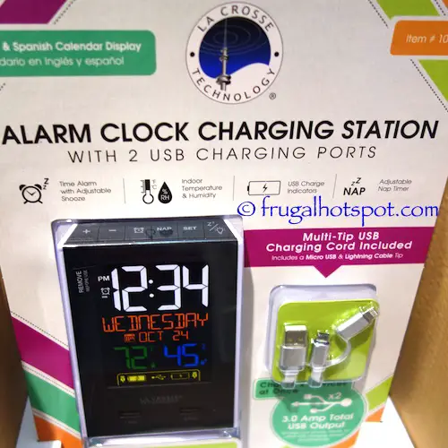 La Crosse Color LCD Alarm Clock Charging Station Costco | Frugal Hotspot