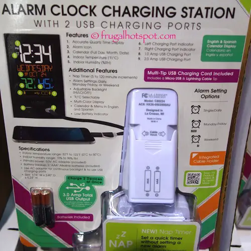 La Crosse Color LCD Alarm Clock Charging Station Costco | Frugal Hotspot