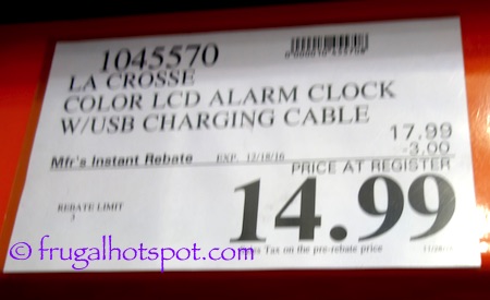 La Crosse Color LCD Alarm Clock Charging Station Costco Price | Frugal Hotspot