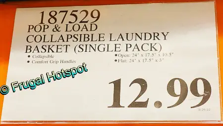 Pop & Load Collapsible & Store Space Saving Laundry Basket | Costco Price