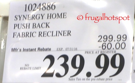 Synergy Home Wood Arm Recliner Costco Price | Frugal Hotspot