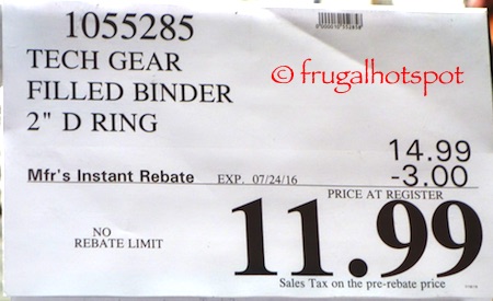 Tech Gear Mega Filled Binder Costco Price | Frugal Hotspot