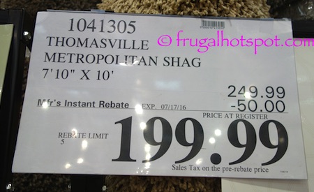 Thomasville Marketplace Shag Rug 7'10" x 10' Costco Price | Frugal Hotspot