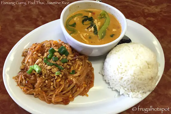 Ting Tong Thai Cafe hicken Panang Curry, Pad Thai, and Jasmine Rice combo