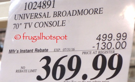 Universal Broadmoore 70" TV Console Costco Price | Frugal Hotspot