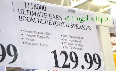 Ultimate Ears Boom Portable Bluetooth Speaker Costco Price | Frugal Hotspot