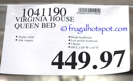 Virginia House Queen Bed Costco Price | Frugal Hotspot