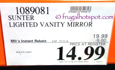 Sunter Lighted Vanity Mirror Costco Price | Frugal Hotspot