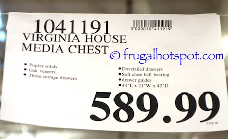 Virginia House Media Chest Costco Price | Frugal Hotspot