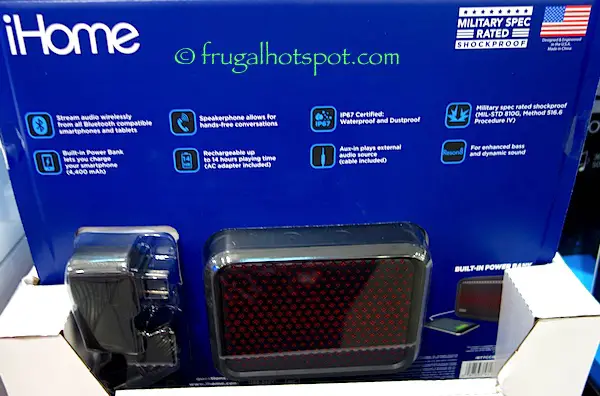 iHome IBT7 Portable Wireless Stereo Speaker Costco | Frugal Hotspot