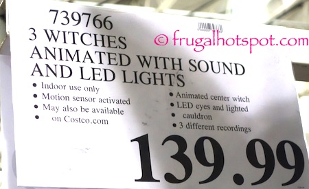 3 Animated Witches with Lights and Sounds Costco Price | Frugal Hotspot