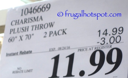 Charisma Velvet Plush Throw 2-Pack Costco Price | Frugal Hotspot