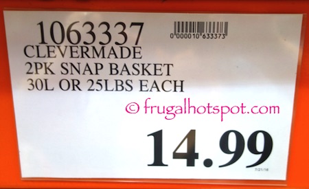 CleverMade SnapBasket Snap Up Shopping Tote 2-Pack Costco Price | Frugal Hotspot