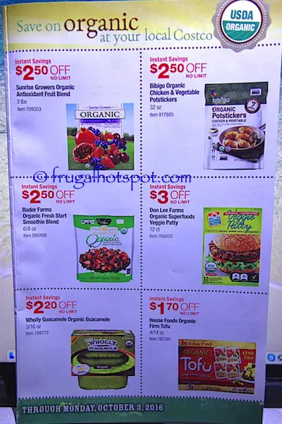 Costco Organic Coupon Book (9/6/16 - 10/3/16). Page 6. | Frugal Hotspot