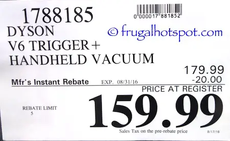 Dyson V6 Trigger+ Handheld Vacuum Costco Price | Frugal Hotspot