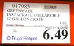 Costco Sale Price: Greenmade InstaCrate Collapsible 12-Gallon Storage Bin Costco Sale Price: Greenmade InstaCrate Collapsible 12-Gallon Storage Bin