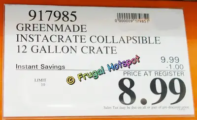 Greenmade InstaCrate Collapsible 12-Gallon Storage Crate | Costco Sale Price