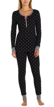 Jane & Bleecker Ladies’ Thermal Pajama Set Black Costco