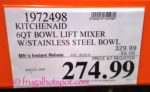 Costco Sale Price: KitchenAid 6-Quart Bowl Lift Stand Mixer