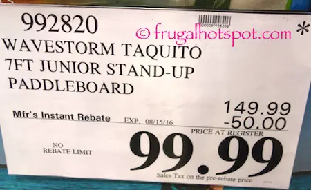 Wavestorm Taquito 7-Ft Junior Stand-Up Paddleboard Costco Price | Frugal Hotspot