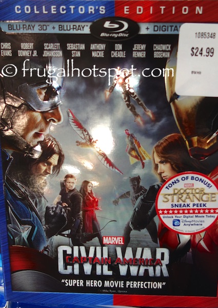 Captain America Civil War Blu-ray/3D Blu-ray/Digital HD Costco | Frugal Hotspot