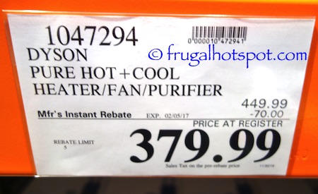 Dyson Pure Hot+Cool Heater/Fan/Purifier Costco Price | Frugal Hotspot