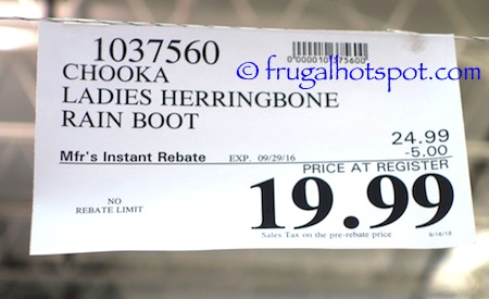Chooka Ladies Herringbone Rain Boot Costco Price | Frugal Hotspot
