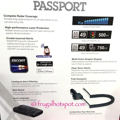 Escort Passport Radar and Laser Detector Costco | Frugal Hotspot