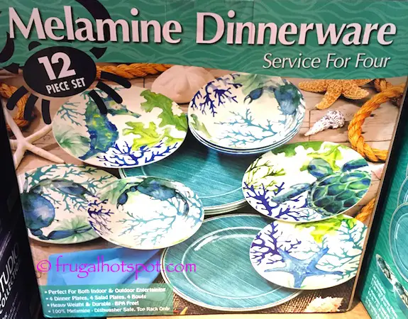 Sea Life Melamine 12-Pc Dinnerware Set Costco | Frugal Hotspot