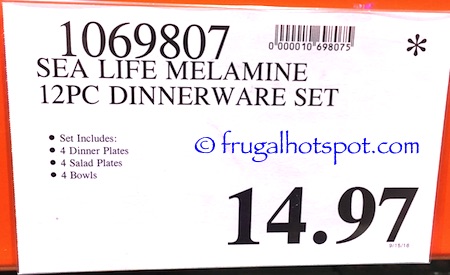 Sea Life Melamine 12-Pc Dinnerware Set Costco Price | Frugal Hotspot