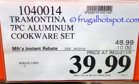 Tramontina 7-Piece Aluminum Cookware Set Costco Price | Frugal Hotspot