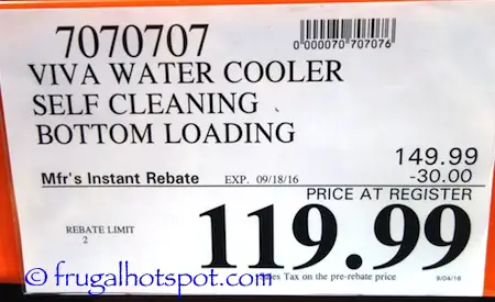 Viva Self Clean Commercial Grade Water Cooler Costco Price | Frugal Hotspot