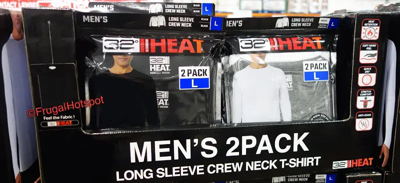 32 Degrees Heat Men's Long Sleeve Crew Neck T-Shirt | Costco