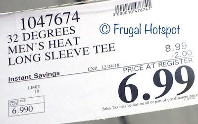 Costco Sale Price: 32 Degrees Heat Men's Long Sleeve Crew Neck Thermal Top Costco Sale Price: 32 Degrees Heat Men's Long Sleeve Crew Neck Thermal Top