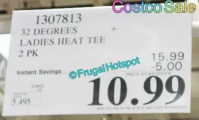 32 Degrees Heat Women's Long Sleeve Scoop Neck T-Shirt black | Costco Sale Price