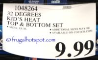 Costco Price: 32 Degrees Heat Kids Long Sleeve Crew Neck Top + Legging Set
