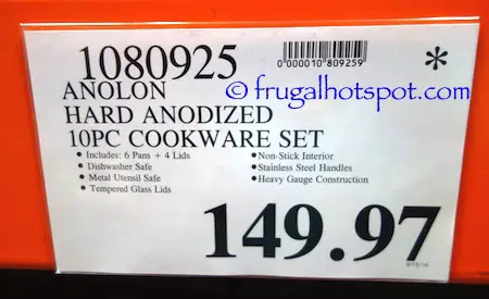 Anolon Authority Hard Anodized 10-Piece Cookware Set Costco Price | Frugal Hotspot