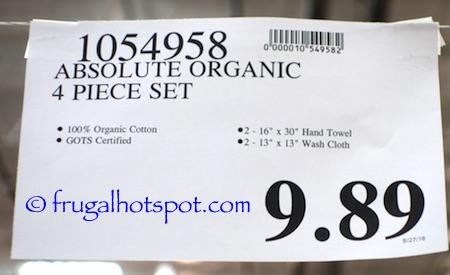 Absolute Organic Cotton 4-Piece Towel Set Costco Price | Frugal Hotspot