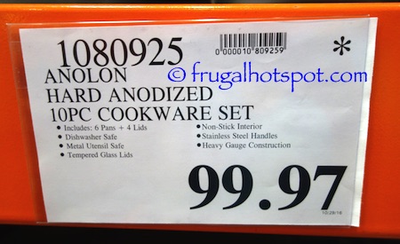 Anolon Authority Hard Anodized 10-Piece Cookware Set Costco Price | Frugal Hotspot