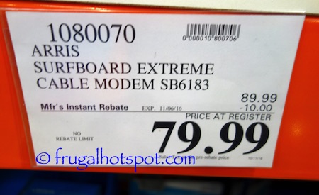 Arris SURFboard SB6183 Cable Modem Costco Price | Frugal Hotspot